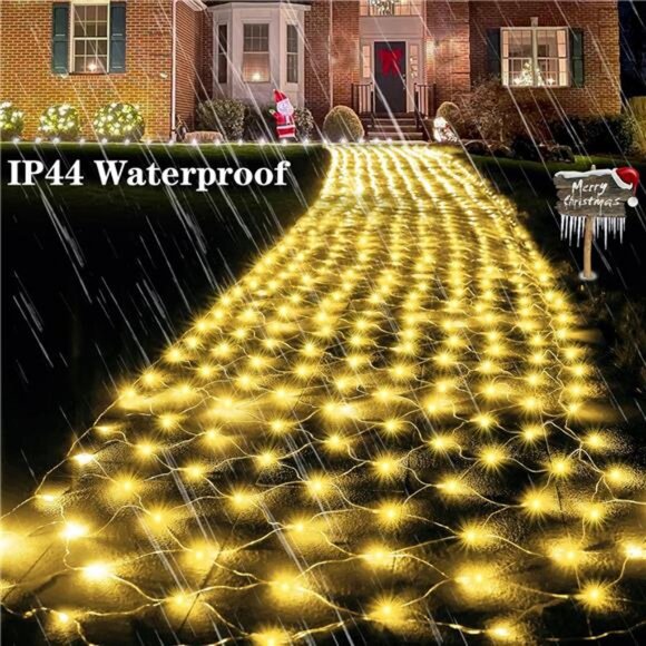 610 LED Christmas Net Lights, 34.5ft x 5ft Mesh Lights Clear Wire 8 Modes - Picture 5 of 7